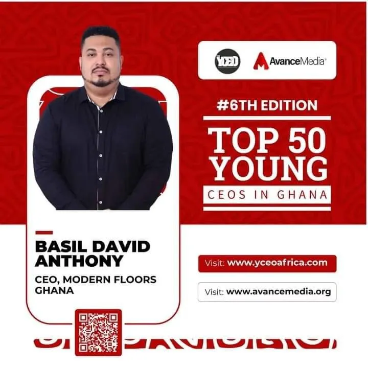 Basil David Anthony ranked in Top 50 Young CEOs in Ghana 2023