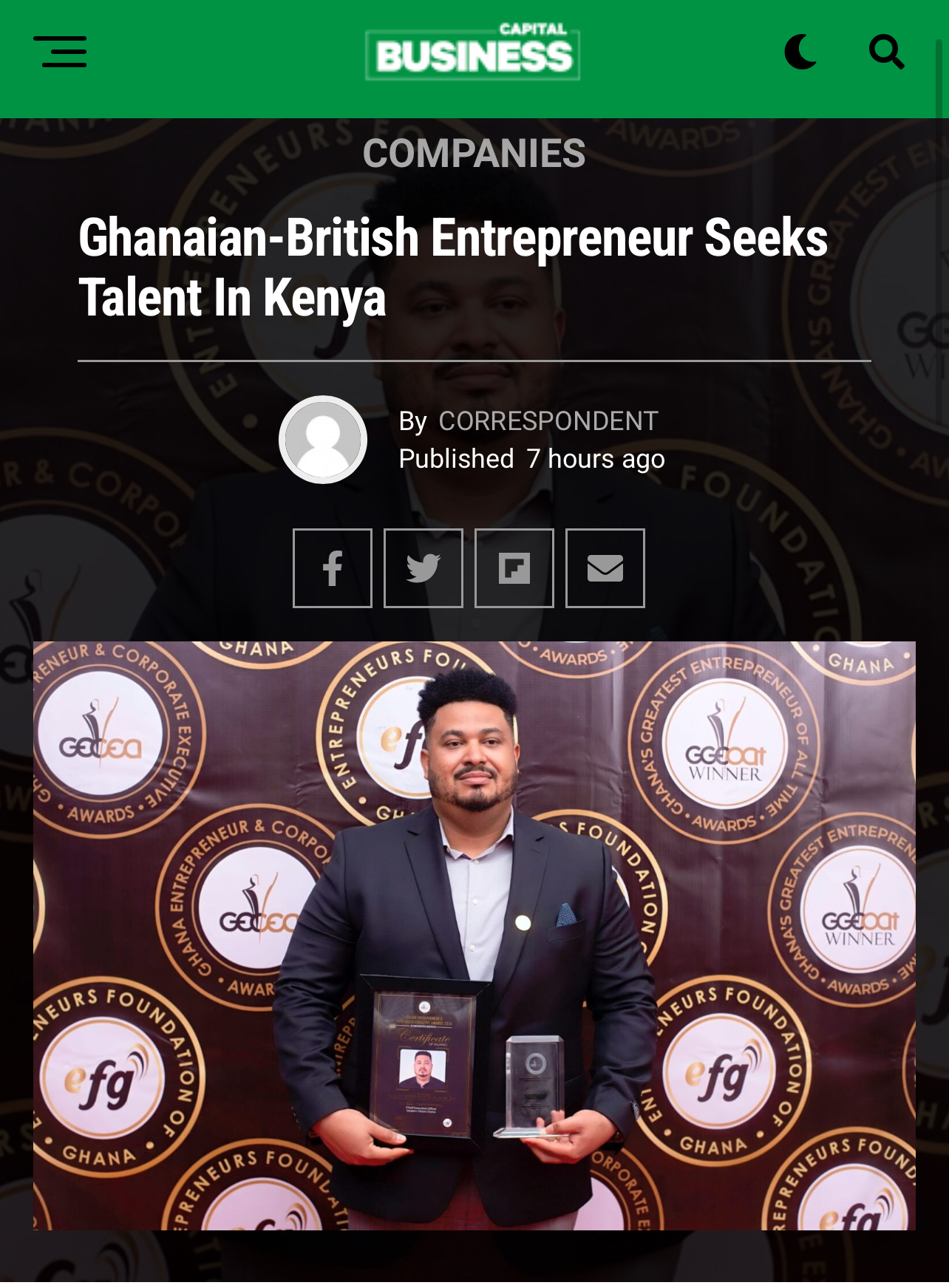 Ghanaian-British Entrepreneur Seeks Talent In Kenya by Capital FM, Kenya